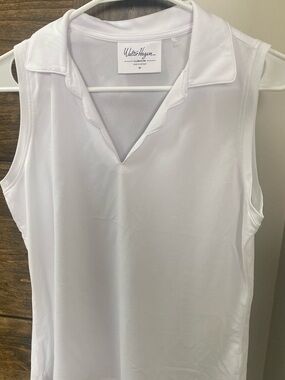 Walter Hagen White Sleeveless V‑Neck Polo Tank